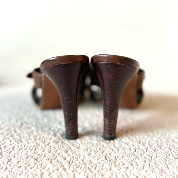 Vintage Bottega Veneta Intrecciato Leather Heeled Sandals - Picture 4 of 5